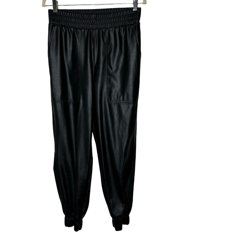 CALIA‎ Women's Ath-Leather Jogger in Pure Black Small
